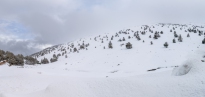 The surroundings of the Valsequi ski resort in Madrid during the snowfall of March 2025.