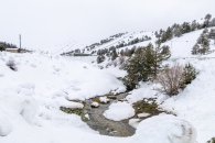 The surroundings of the Valsequi ski resort in Madrid during the snowfall of March 2025.